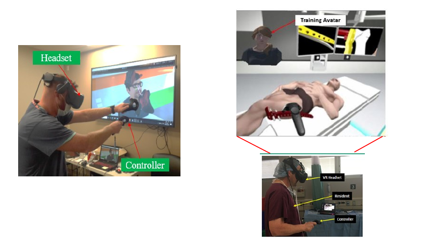 Virtual and mixed reality simulation examples used for surgical and nursing training